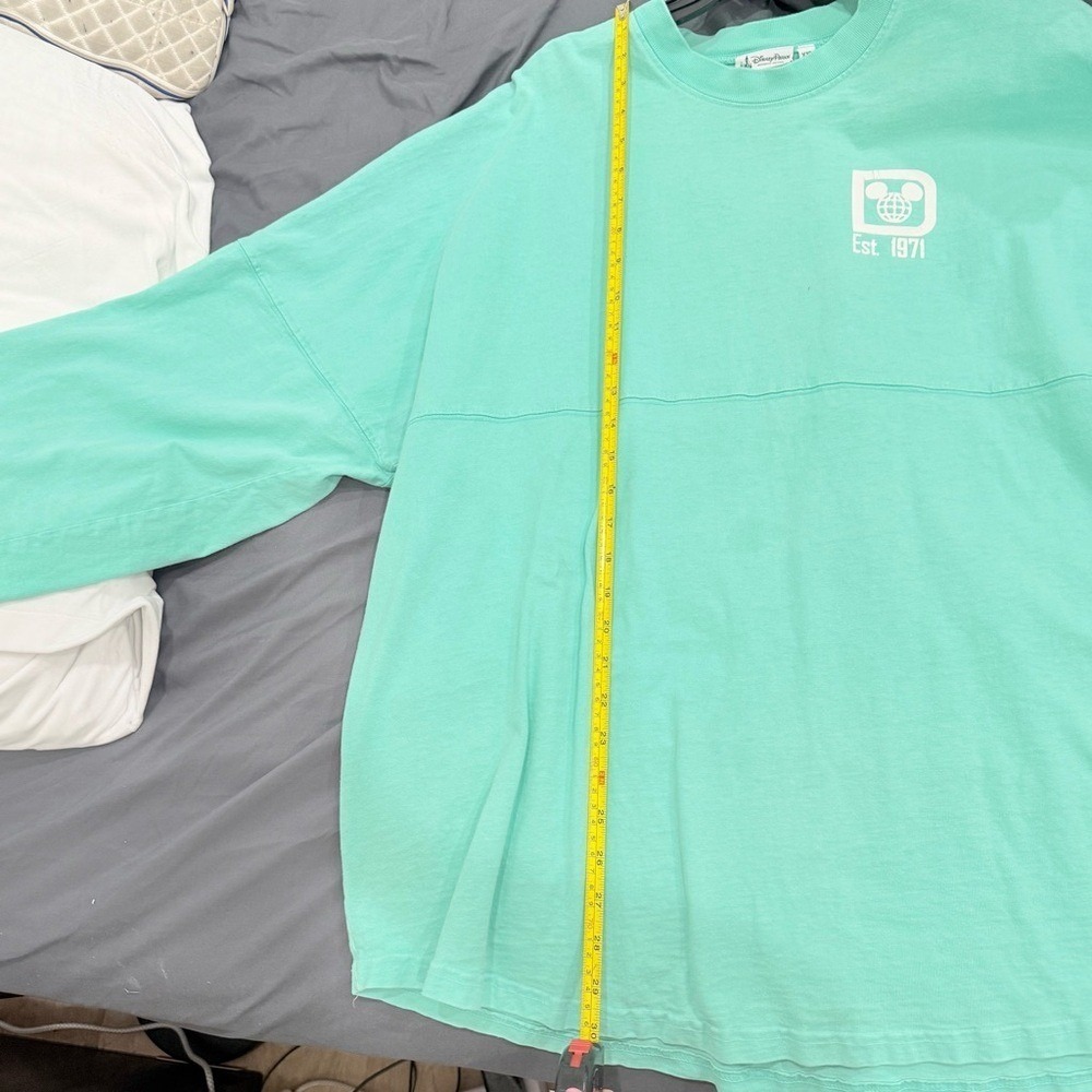 Walt Disney World Spirit Jersey Spell-Out Teal Blue Long Sleeve Adult XXL - Picture 12 of 13